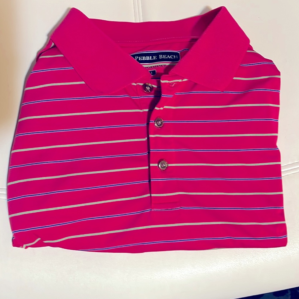 Pebble Beach Pink Golf Polo Size Large